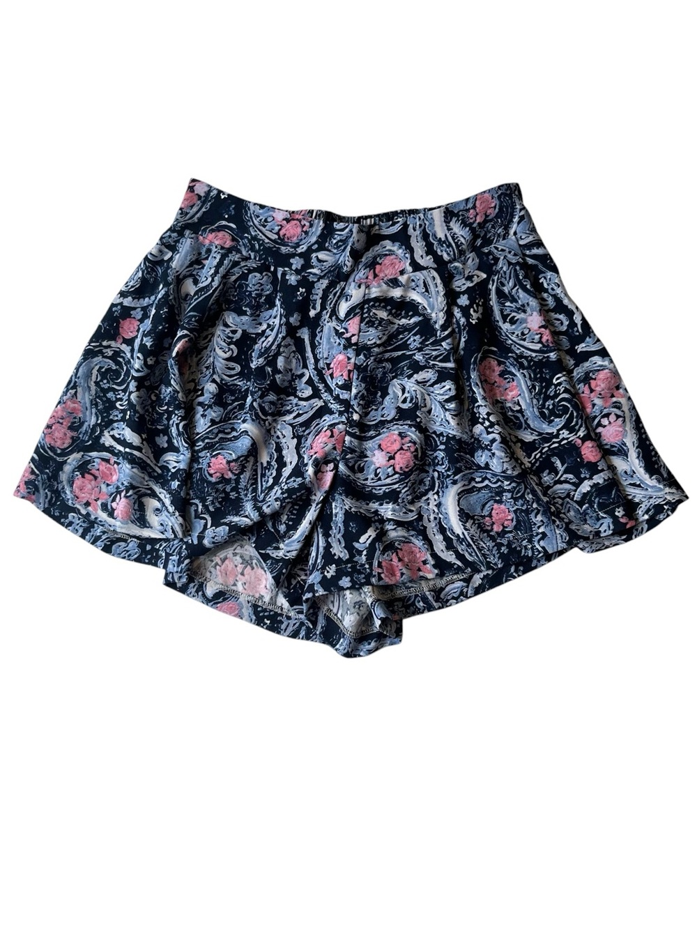 Torrid flowy shorts 0X Blue floral Paisley XL Pull on elastic waist Wide leg